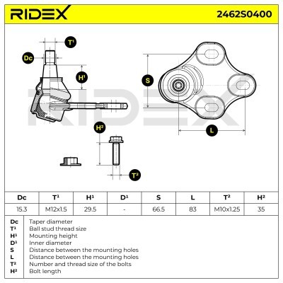 Ball Joint RIDEX 2462S0400 2462S0400 - photo 5