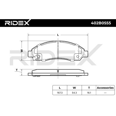 Brake Pads Set RIDEX 402B0555 402B0555 - photo 7