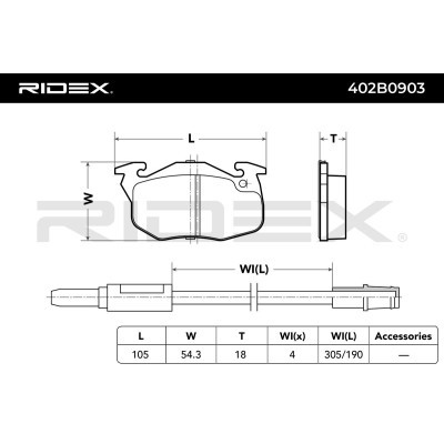 Brake Pads Set RIDEX 402B0903 402B0903 - photo 2