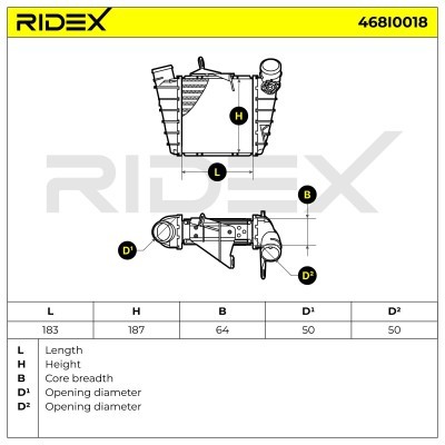 Intercooler, Charger RIDEX 468I0018 468I0018 - photo 7