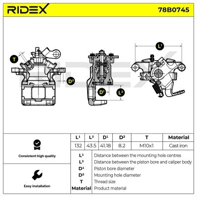 Brake Caliper RIDEX 78B0745 78B0745 - photo 6