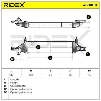 Intercooler, Charger RIDEX 468I0111 468I0111 - photo 7