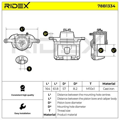 Brake Caliper RIDEX 78B1334 78B1334 - photo 6