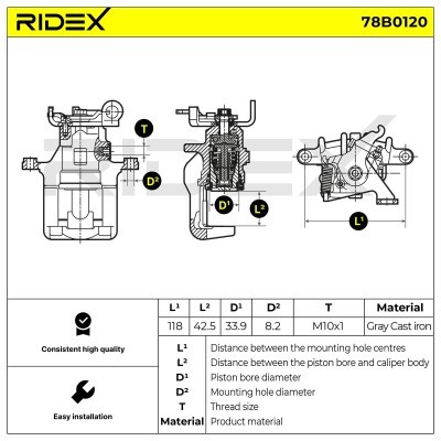 Brake Caliper RIDEX 78B0120 78B0120 - photo 5