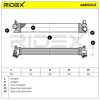 Intercooler, Charger RIDEX 468I0343 468I0343 - photo 7