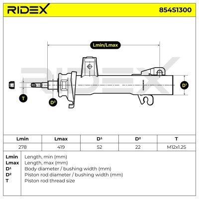 Shock Absorber RIDEX 854S1300 854S1300 - photo 8