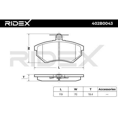 Brake Pads Set RIDEX 402B0043 402B0043 - photo 6