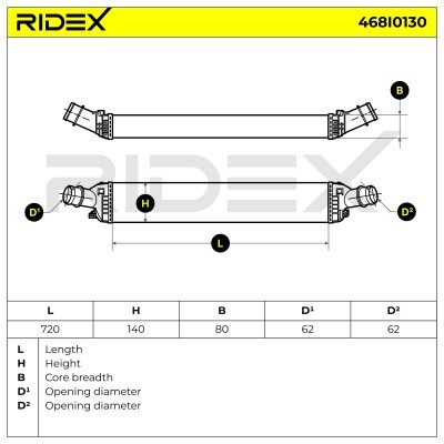 Intercooler, Charger RIDEX 468I0130 468I0130 - photo 7