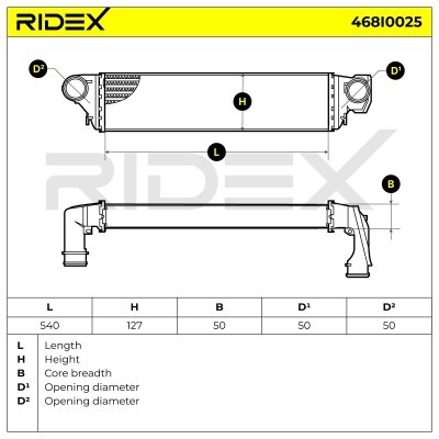 Intercooler, Charger RIDEX 468I0025 468I0025 - photo 6