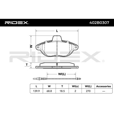 Brake Pads Set RIDEX 402B0307 402B0307 - photo 3