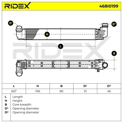 Intercooler, Charger RIDEX 468I0199 468I0199 - photo 7
