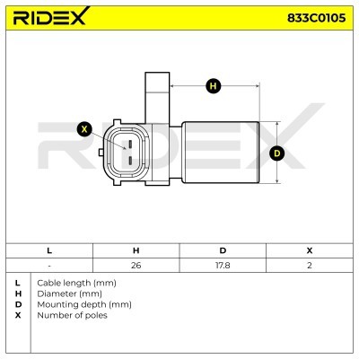 Crankshaft Pulse Sensor RIDEX 833C0105 833C0105 - photo 5
