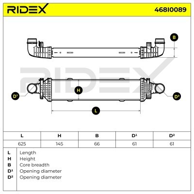 Intercooler, Charger RIDEX 468I0089 468I0089 - photo 5