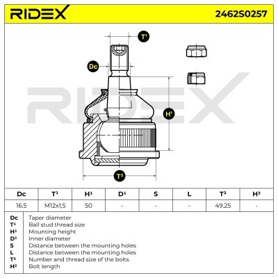 Ball Joint RIDEX 2462S0257 2462S0257 - photo 5
