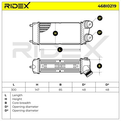 Intercooler, Charger RIDEX 468I0219 468I0219 - photo 5