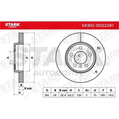 Brake Disc Stark SKBD-0022281 SKBD-0022281 - photo 3