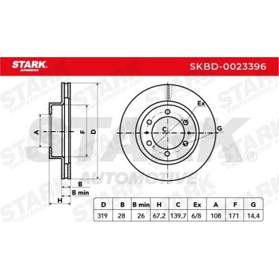 Brake Disc Stark SKBD-0023396 SKBD-0023396 - photo 3