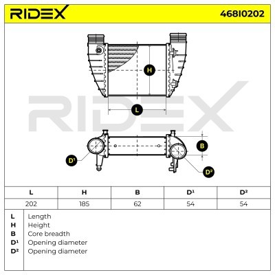 Intercooler, Charger RIDEX 468I0202 468I0202 - photo 7