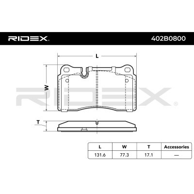 Brake Pads Set RIDEX 402B0800 402B0800 - photo 8