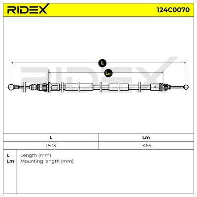 Cable Pull, Parking Brake RIDEX 124C0070 124C0070 - photo 6