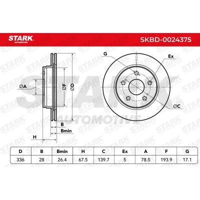 Brake Disc Stark SKBD-0024375 SKBD-0024375 - photo 2