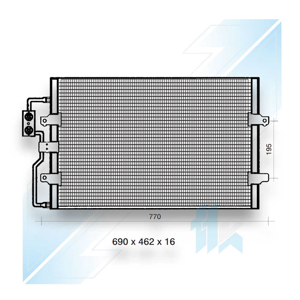 Condenser for Peugeot 806/Evasion/Ulysse  1994 - 2002 210PC80600 - photo 1