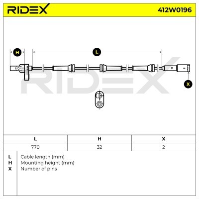 ABS Sensor RIDEX 412W0196 412W0196 - photo 7