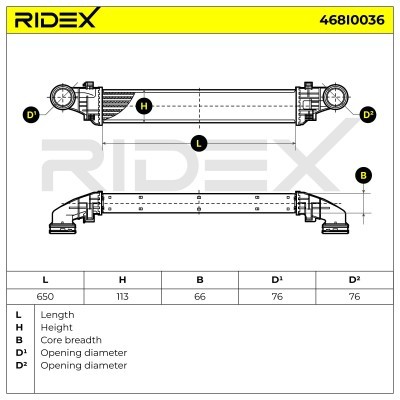 Intercooler, Charger RIDEX 468I0036 468I0036 - photo 6