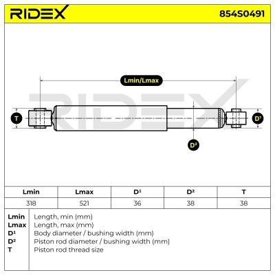 Shock Absorber RIDEX 854S0491 854S0491 - photo 5