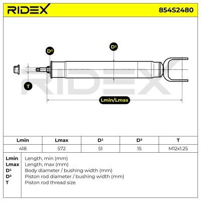 Shock Absorber RIDEX 854S2480 854S2480 - photo 8