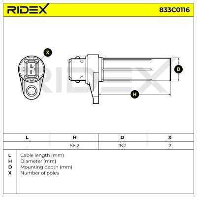 Crankshaft Pulse Sensor RIDEX 833C0116 833C0116 - photo 5