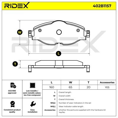 Brake Pads Set RIDEX 402B1157 402B1157 - photo 8