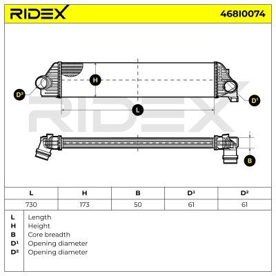 Intercooler, Charger RIDEX 468I0074 468I0074 - photo 5