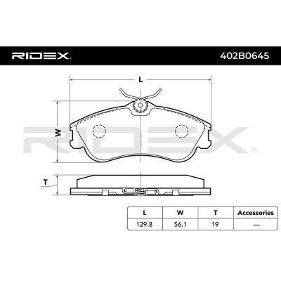 Brake Pads Set RIDEX 402B0645 402B0645 - photo 4
