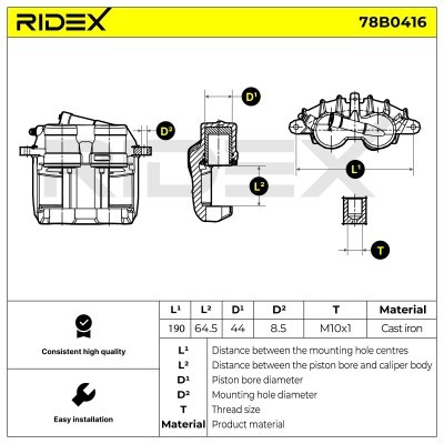 Brake Caliper RIDEX 78B0416 78B0416 - photo 2