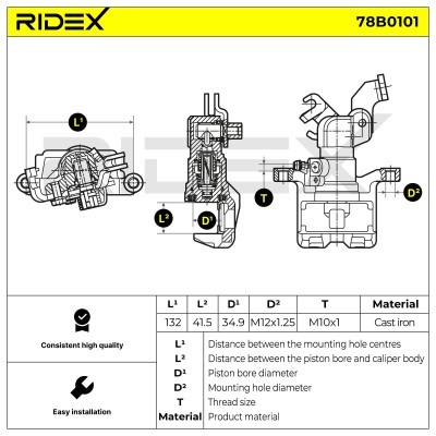 Brake Caliper RIDEX 78B0101 78B0101 - photo 4