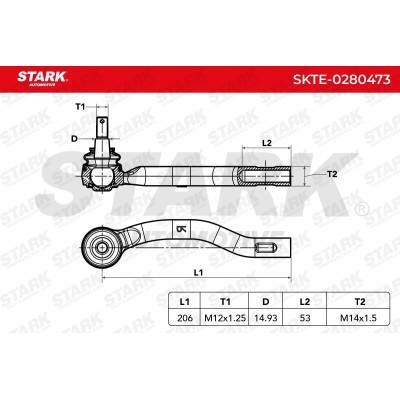 Tie Rod End Stark SKTE-0280473 SKTE-0280473 - photo 6