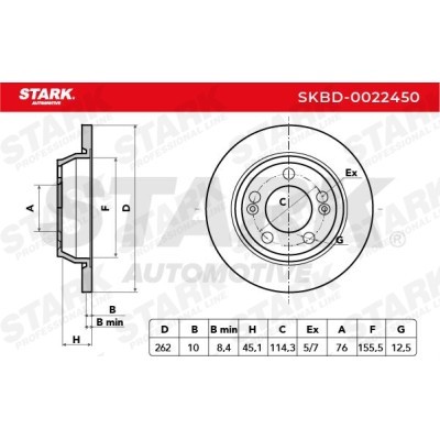Brake Disc Stark SKBD-0022450 SKBD-0022450 - photo 3
