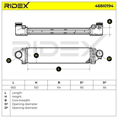 Intercooler, Charger RIDEX 468I0194 468I0194 - photo 7