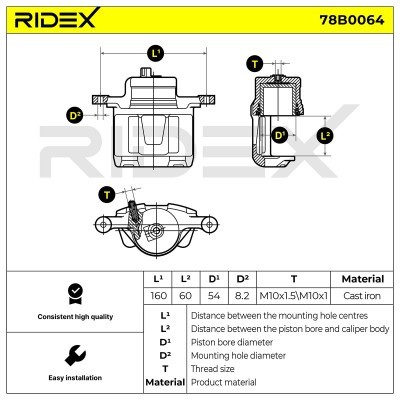 Brake Caliper RIDEX 78B0064 78B0064 - photo 5