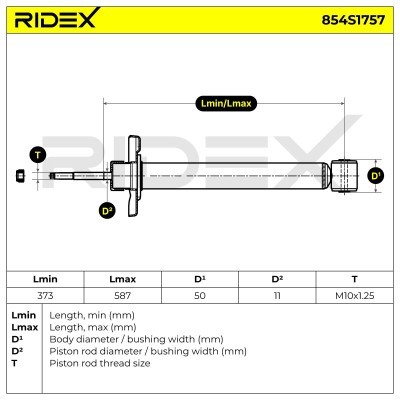 Shock Absorber RIDEX 854S1757 854S1757 - photo 8