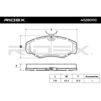 Brake Pads Set RIDEX 402B0110 402B0110 - photo 3