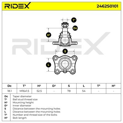 Ball Joint RIDEX 2462S0101 2462S0101 - photo 7