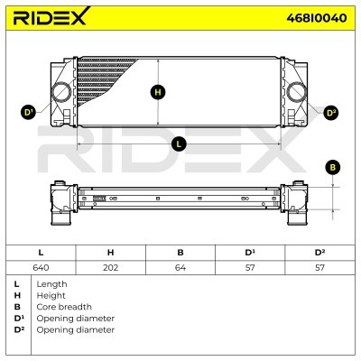Intercooler, Charger RIDEX 468I0040 468I0040 - photo 6
