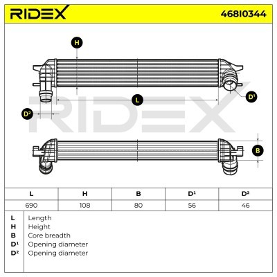 Intercooler, Charger RIDEX 468I0344 468I0344 - photo 7