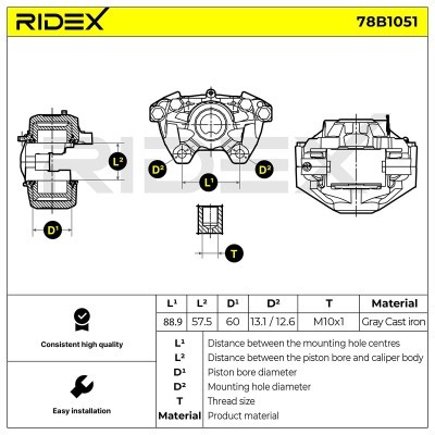 Brake Caliper RIDEX 78B1051 78B1051 - photo 6