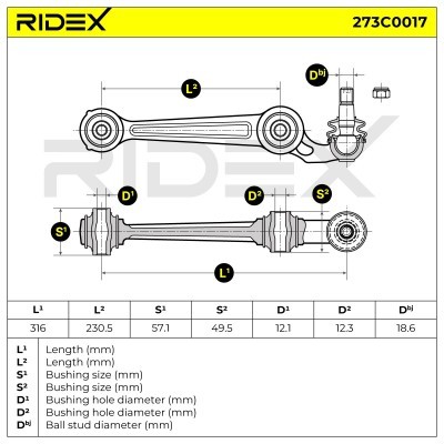 Control Arm RIDEX 273C0017 273C0017 - photo 7