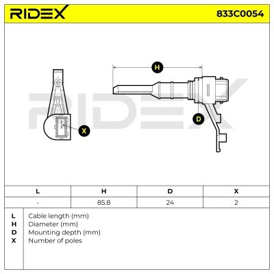 Crankshaft Pulse Sensor RIDEX 833C0054 833C0054 - photo 3