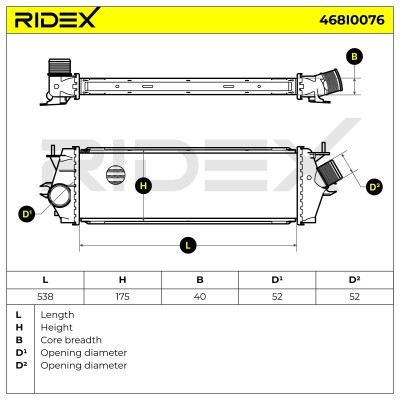 Intercooler, Charger RIDEX 468I0076 468I0076 - photo 7