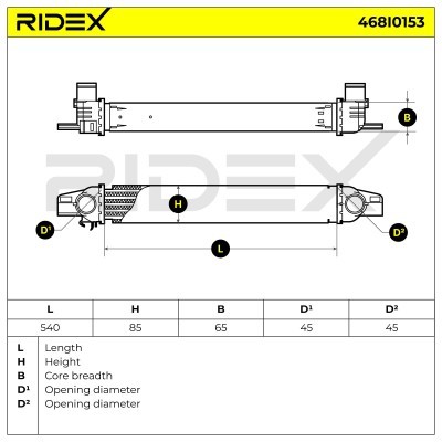 Intercooler, Charger RIDEX 468I0153 468I0153 - photo 5